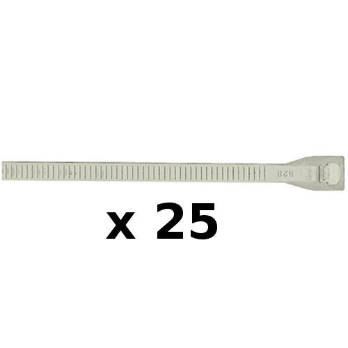 25 Pack of 7-1/2 Inch Natural White Cable Ties for Boats