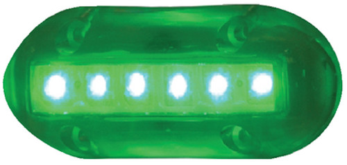 TH MARINE - HIGH INTENSITY LED UNDERWATER LIGHTS - Lumens: 180 LED Color: Green Size: 3.5" x 1.5"