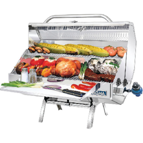Magma Stainless Steel Monterey II Classic Gas Grill with Fold-Away Legs for Boat