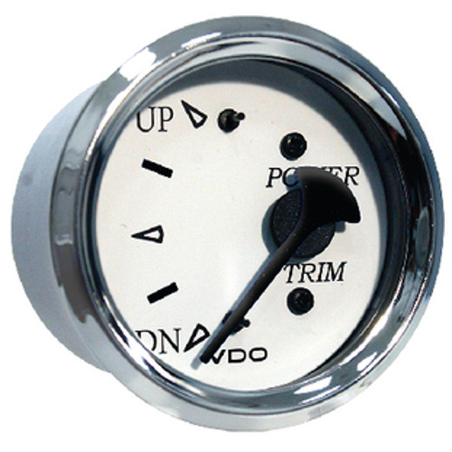 White Faced Honda Outboard Trim Gauge with Chrome Bezel for Boats
