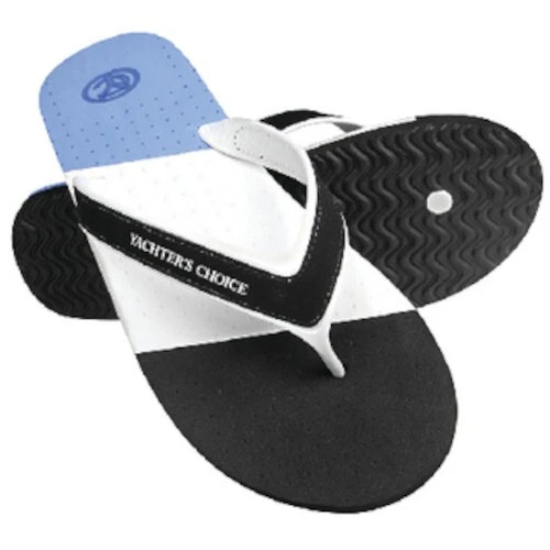 Blue, Black and White Yachter's Choice Floating Men's Large Sandals for Boats