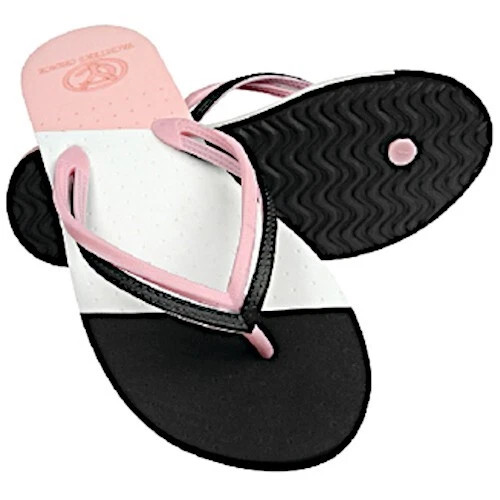 Pink, Black and White Yachter's Choice Floating Women's Small Sandals for Boats