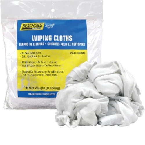 Seachoice 1 lb. Bag of Soft Absorbent Low-Lint White Knit Wiping Cloths