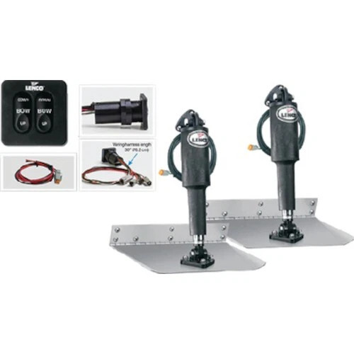 Lenco 9"L x 12"W Standard Mount Electric Trim Tab Kit w/Standard Tactile Switch