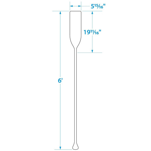 Seachoice Standard Varnished New Zealand Pine Wooden Paddle , 6ft Length