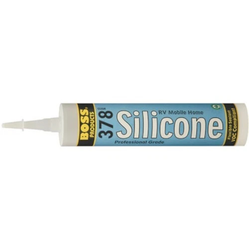 Boss 378 100% Silicone Sealant for RVs, Boats and More, Black - 10.3 oz.