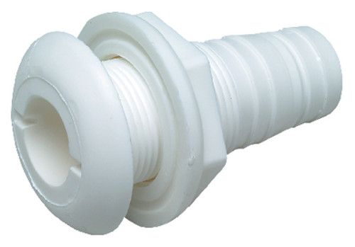 3/4 Inch White Plastic Thru-Hull Bilge Pump and Aerator Hose Fitting for Boats