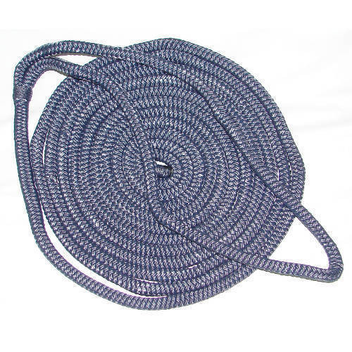 3/8 Inch x 20 Ft Navy Blue Double Braid Nylon Mooring and Docking Line for Boats