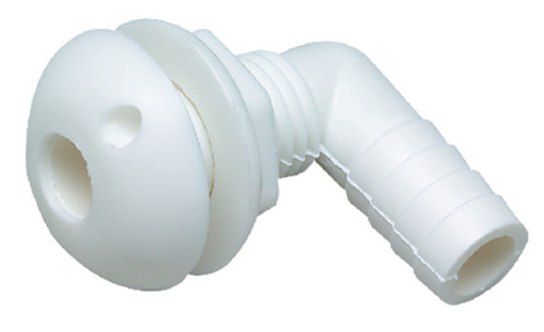 3/4 Inch Two Nut Plastic 90 Degree Thru-Hull Bilge Pump Hose Fitting for Boats