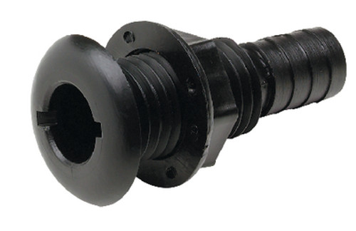 3/4 Inch Black Plastic Thru-Hull Bilge Pump and Aerator Hose Fitting for Boats