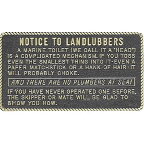 Bernard Fun Engraved Plaque - Notice to Landlubbers - 3 Inch x 5.5 Inch