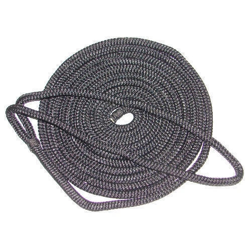 1/2 Inch x 15 Ft Black Double Braid Nylon Mooring and Docking Line for Boats