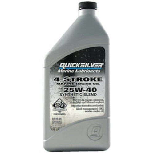 Quicksilver 4-Stroke Synthetic Blend Marine Engine Oil 25W-40, Quart