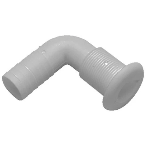 T-H Marine White Plastic 90-Degree Thru Hull for 3/4 Inch Hose