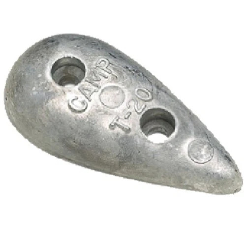 Camp Zinc 3-1/2 Inch Tear Drop Hull Anode, Zinc - for Salt Water Use