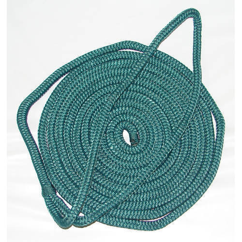 1/2 x 20 Ft Forest Green Double Braid Nylon Mooring and Docking Line for Boats