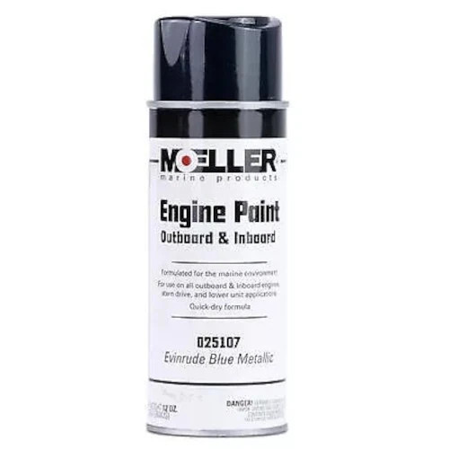 Moeller Metallic Blue Evinrude Engine Paint - 12 oz Aerosol Spray