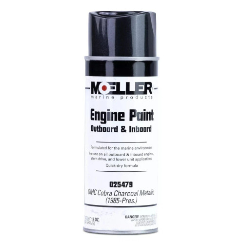 Moeller Metallic Charcoal OMC Engine Paint - 12 oz Aerosol Spray
