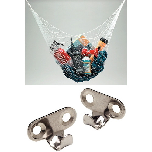 60 Inch Long White Nylon Gear Storage Hammock with Stainless Hooks for Boats