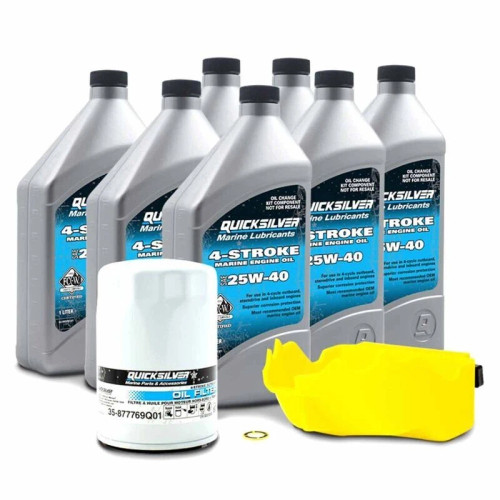 Quicksilver 8M0169544 25W-40 Oil Change Kit for Mercury L6 Verado Engines