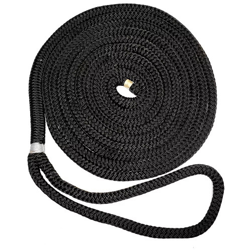 New England Ropes 3/8 Inch x 15ft Double Braided Dockline - Black