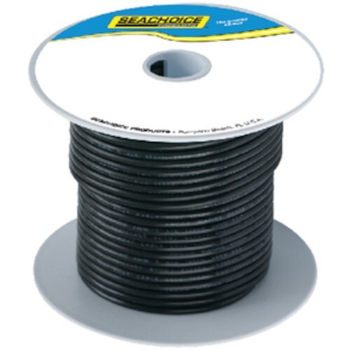 Seachoice 6 Guage Tinned Copper Marine Wire, Black - 50 Foot Roll