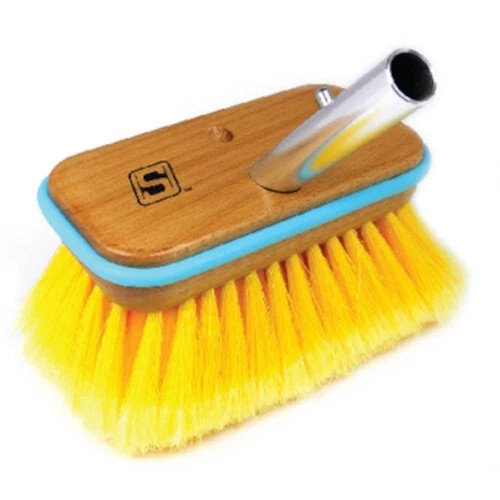Seachoice 6 Inch Wood Deck Brush with Bumper, Soft Bristles