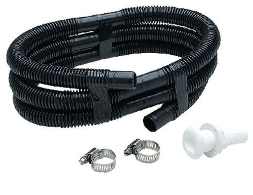 3/4 Inch Hose Bilge Pump Installation Kit for Boats - Hose, Thru Hull and Clamps