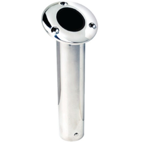 Attwood Marine Stainless Steel Flush Mount Black Closed End Rod Holder,30-Degree