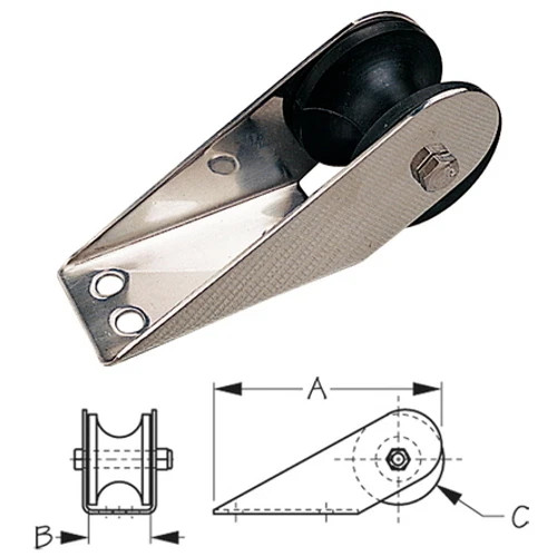 6-1/4 Inch Short Stainless Steel Fairlead Anchor Roller for Boats