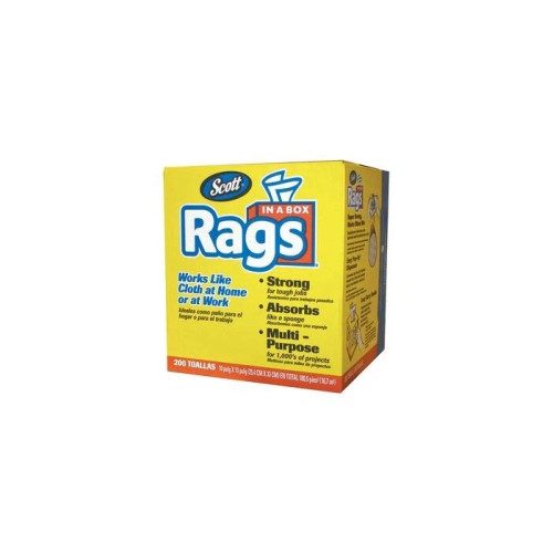 Scott Rags-In-A-Box White Disposable Cleanup Rags - Box of 200 Rags