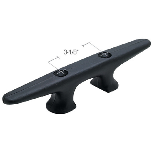 10 Inch Black Plastic Hollow Base Cleat for Boats and Docks