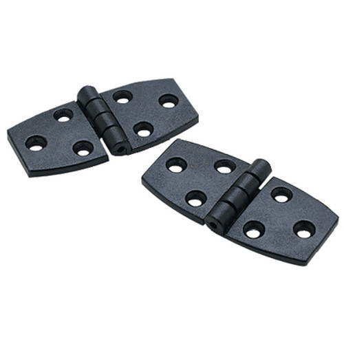 2 Pack of 3 x 1-3/8 Inch Black Plastic Door or Utility Hinges for Boats