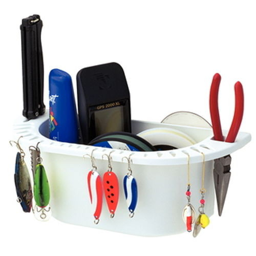 White Plastic Deluxe Cockpit Organizer for Boats Holds Lures, Plyers