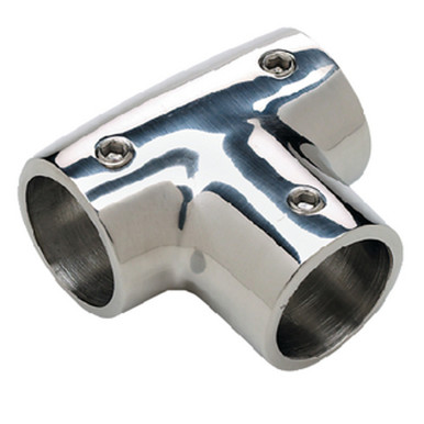 90 Deg Round Base Rail Fitting 7//8/" Stainless Steel Seachoice 37811