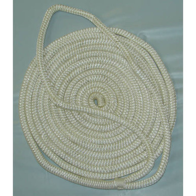 White Rigging Line 3/4 Inch x 35 Ft White Double Braid Nylon Mooring and Docking Line for ...