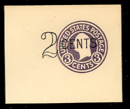 U446a 2c on 3c Dark Violet on White, die 5, Mint Full Corner, 60 x 50