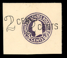 U446 2c on 3c Dark Violet on White, die 1, Mint Full Corner, 44 x 52, Double Surcharge