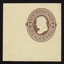 U92 10c Brown on Amber, Mint Full Corner, 50 x 50