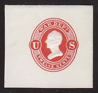UO40 12c Vermillion on White, Mint Full Corner, 42 x 44