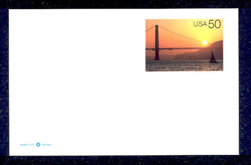 UX283 UPSS# 296 50c Golden Gate at Sunset Mint Postal Card
