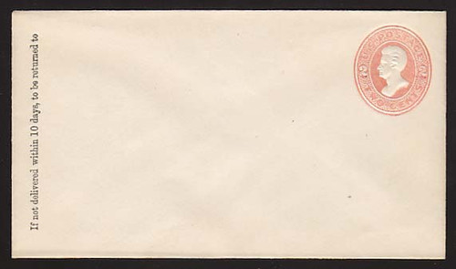 U142 UPSS # 325-5 2c Vermillion on White, die 5, Mint Entire, GR