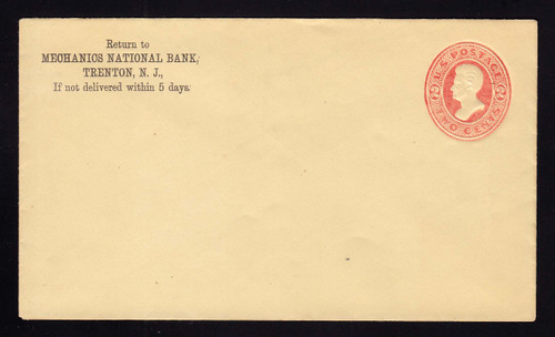 U150 UPSS # 346 2c Vermillion on Amber, die 6, Mint Entire, CC
