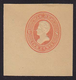 WO50 2c Red on Manila, Mint Cut Square, 48 x 48