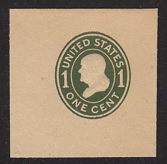 U404 1c Green on Manila, die 1, Mint Full Corner