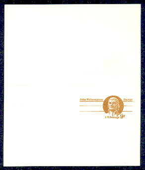 UY26 UPSS# MR36 9c John Witherspoon Mint UNFOLDED