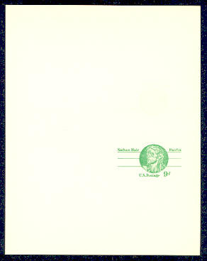 UY28 UPSS# MR38 9c Nathan Hale Mint UNFOLDED