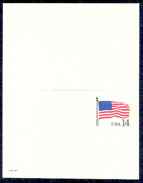 UY38 UPSS# MR48 14c Stars & Stripes Mint UNFOLDED