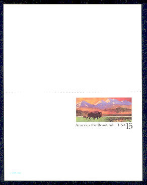 UY39 UPSS# MR49 15c Bison Mint UNFOLDED