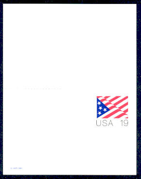UY40 UPSS# MR50 19c Stars & Stripes Mint UNFOLDED